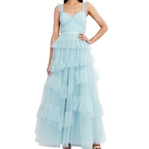 BCBGMAXAZRIA Eve Ruffled Gown
